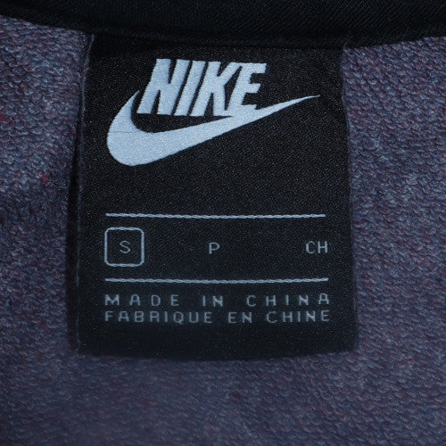 Nike Men's Grey and Black Pullover Hoodie Small with Logo Detail