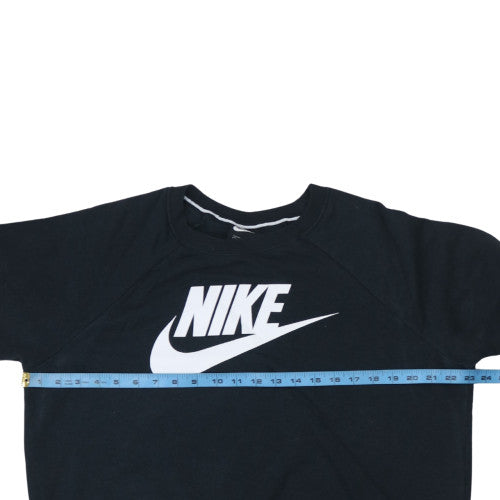 Nike Womens Black Pullover Sweatshirt L Logo Crew Neck Casual