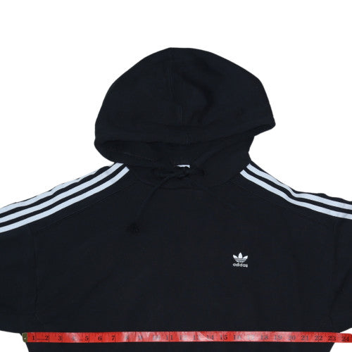 Adidas Womens Black Size 12 Cropped Full Zip Hoodie Sweatshirt