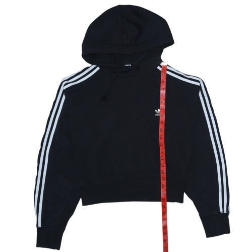 Adidas Womens Black Size 12 Cropped Full Zip Hoodie Sweatshirt