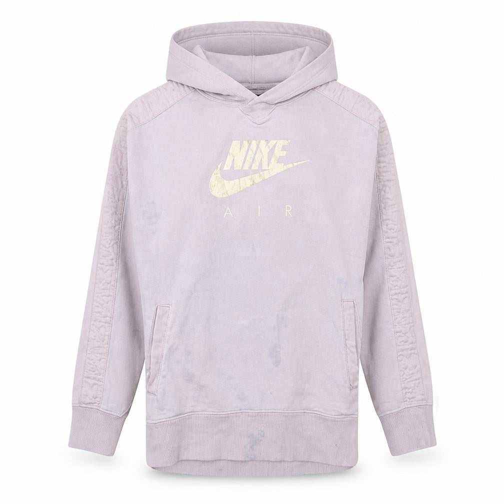 Front view of Nike girls’ pink hoodie xl logo pullover long sleeve casual sweatshirt