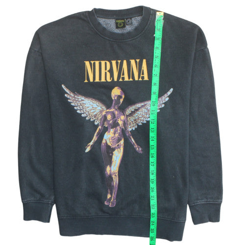 Nirvana Women's Black 2XS Pullover Sweatshirt – Graphic Band Print