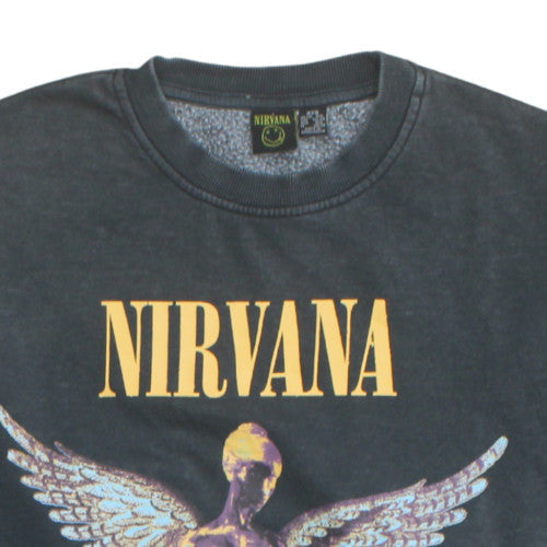 Nirvana Women's Black 2XS Pullover Sweatshirt – Graphic Band Print