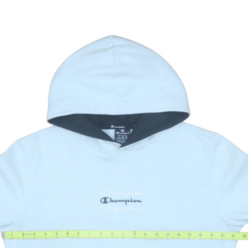 Champion Women’s Light Blue Pullover Hoodie Medium Cotton Blend