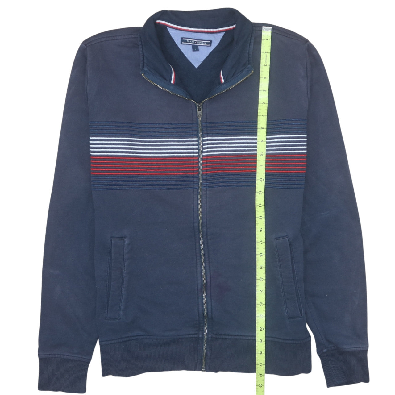 Tommy Hilfiger Men's Navy Blue L Track Jacket Cotton Zip Up