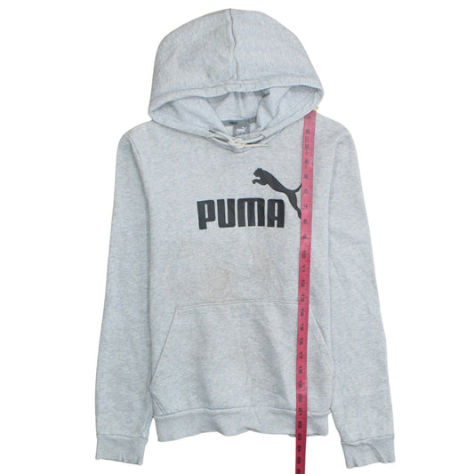 Puma Womens Grey Size 12 Pullover Hoodie Sweatshirt