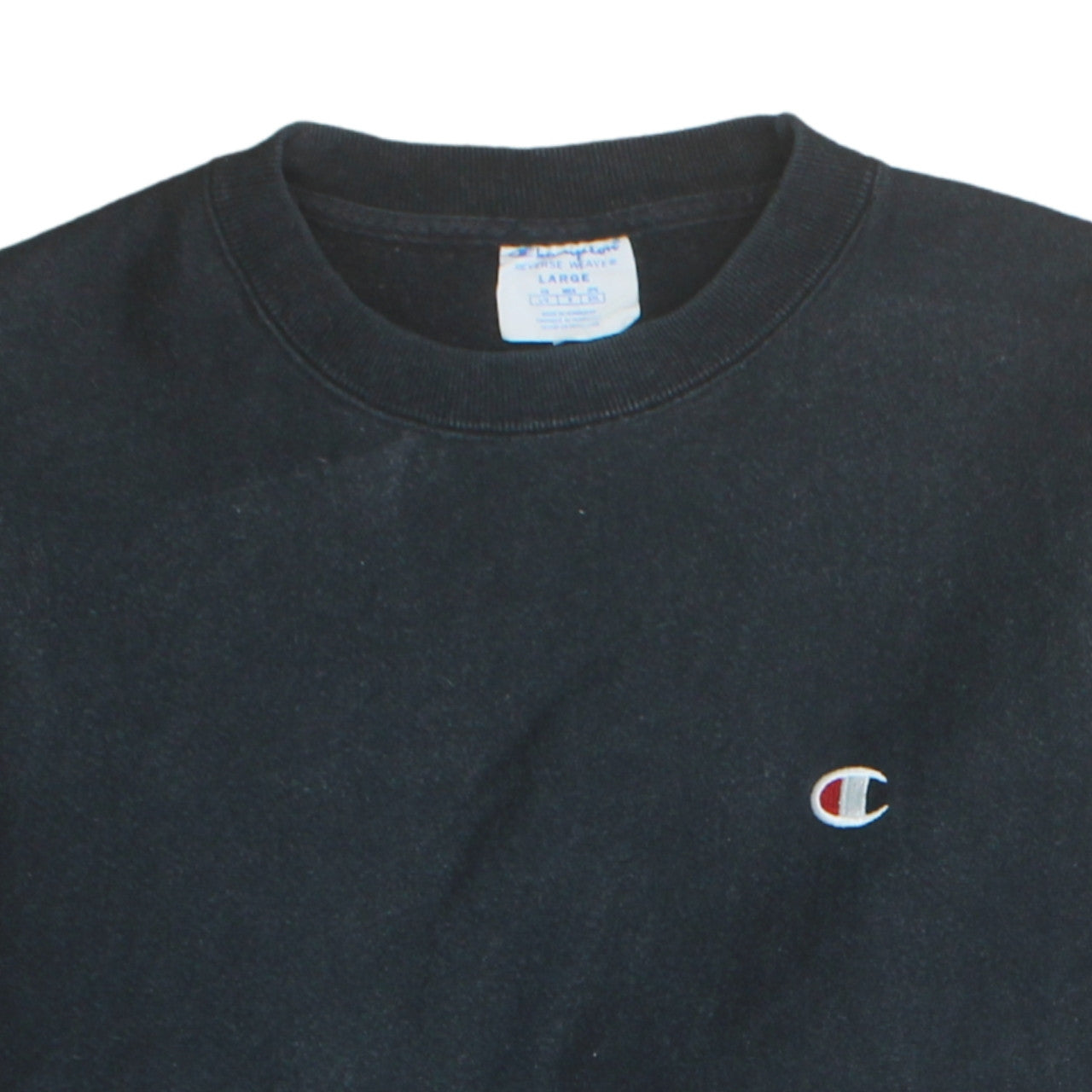 Champion Men's Black Large Pullover Sweatshirt Crew Neck Fleece