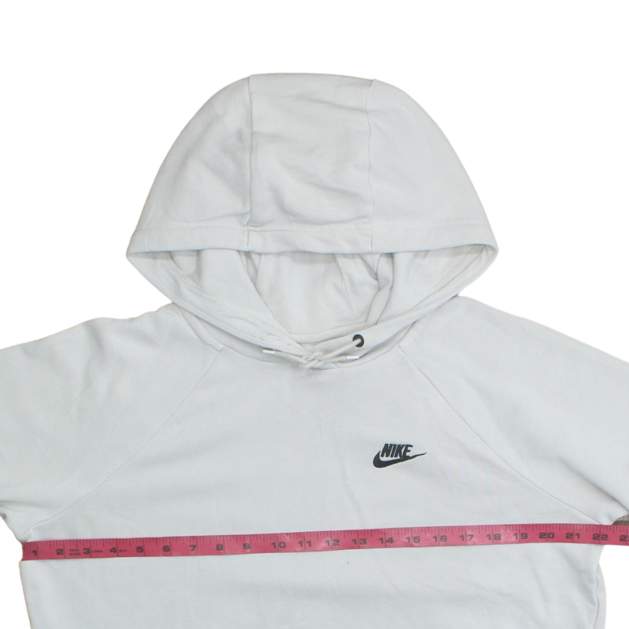 Nike Men's White Pullover Hoodie M Sports Logo Fleece Regular Fit