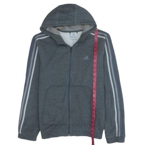 adidas Men's Grey Full Zip Fleece Hoodie Size M Sportswear