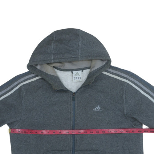 adidas Men's Grey Full Zip Fleece Hoodie Size M Sportswear