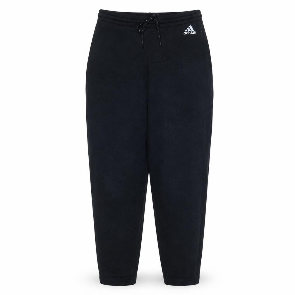 Front view of Adidas women’s black jogger sweatpants, size UK 8-10, fleece activewear