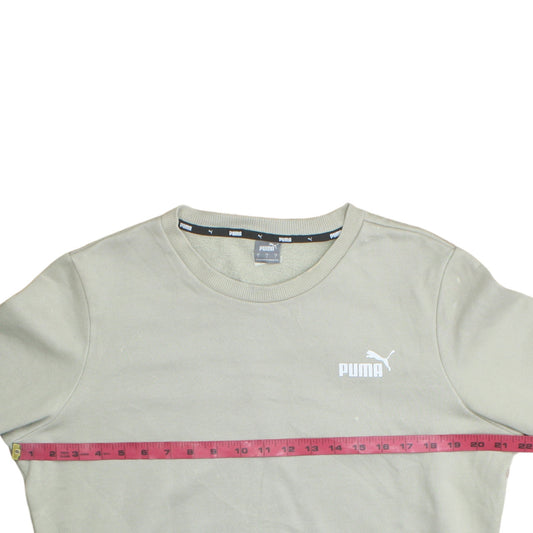 Puma Womens Beige Crew Neck Sweatshirt L Cotton Blend Casual