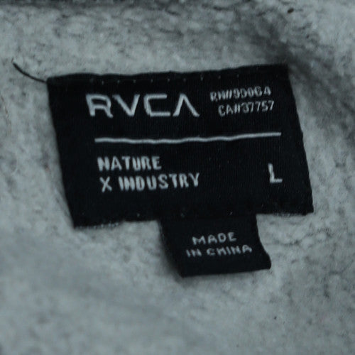 RVCA Men's Grey Crew Neck Graphic Print Sweatshirt L