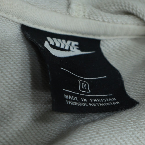Nike Women's White Pullover Hoodie 1X Cotton Blend Long Sleeve