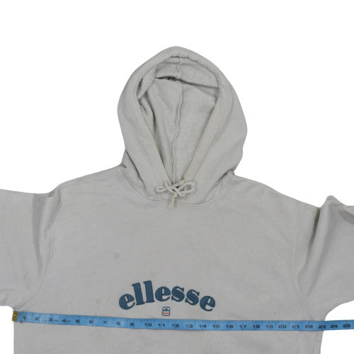 Ellesse Men's White Pullover Hoodie L Classic Logo Fleece Sweatshirt