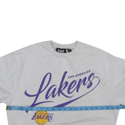 Primark NBA Los Angeles Lakers White Sweatshirt Women 2XS Pullover Crew Neck
