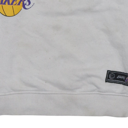Primark NBA Los Angeles Lakers White Sweatshirt Women 2XS Pullover Crew Neck