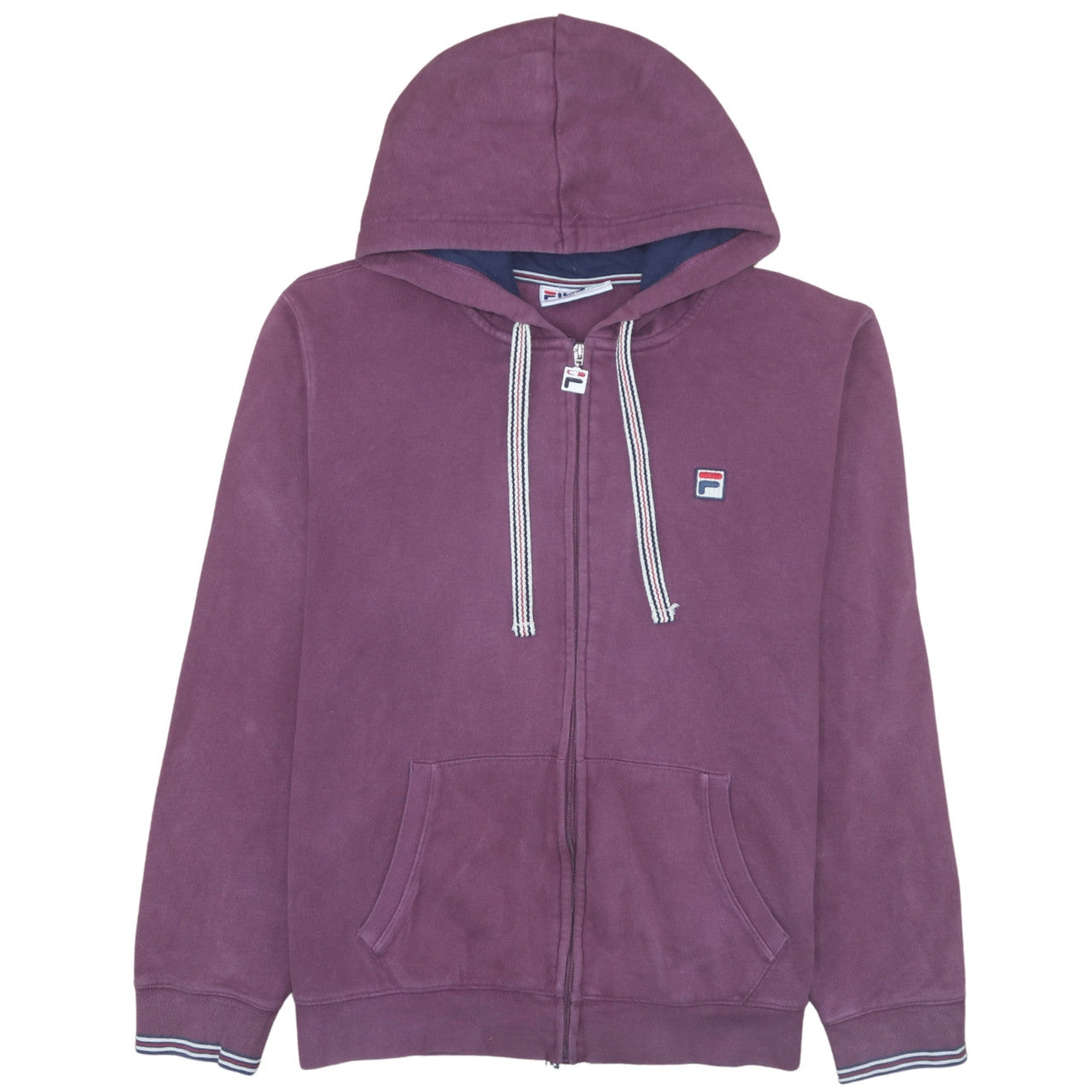 Fila Mens Purple Full Zip Hoodie XL Regular Fit Cotton Blend