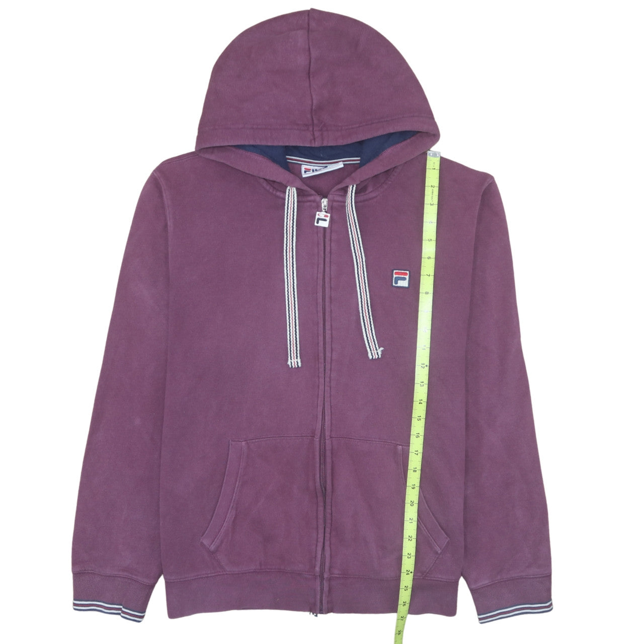 Fila Mens Purple Full Zip Hoodie XL Regular Fit Cotton Blend