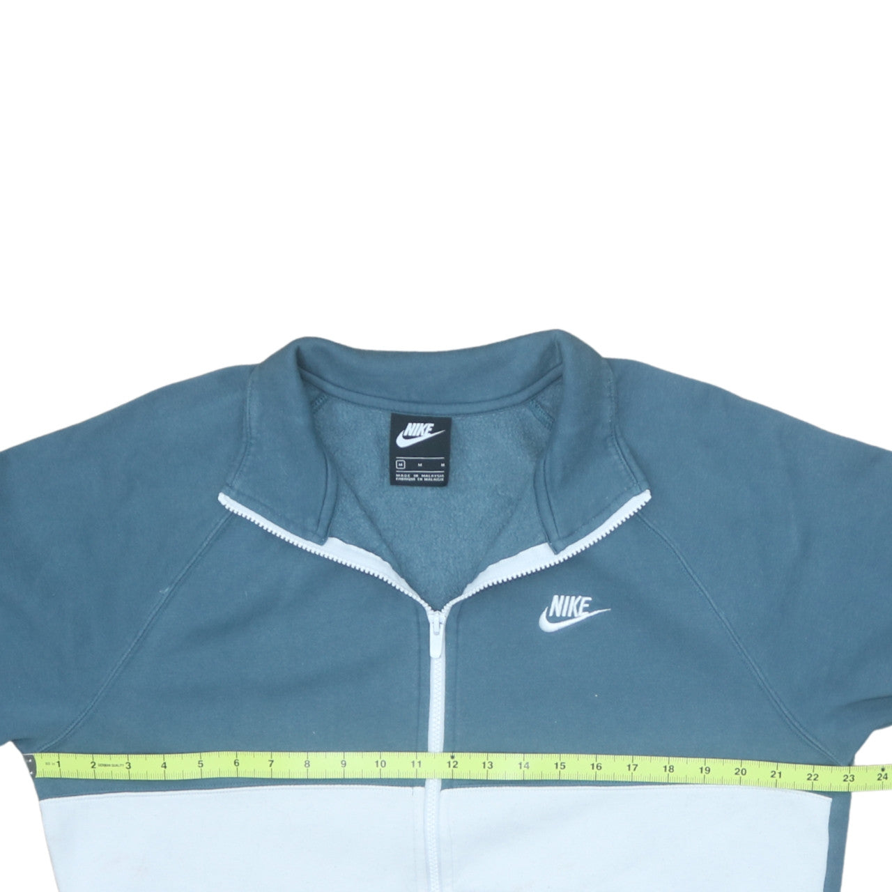 Nike Men's Blue & White Medium Track Jacket - Zip Front Cotton Blend