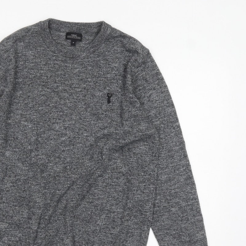 Additional view of Next Men’s Grey Crew Neck Knit Jumper, size M, Classic Pullover
