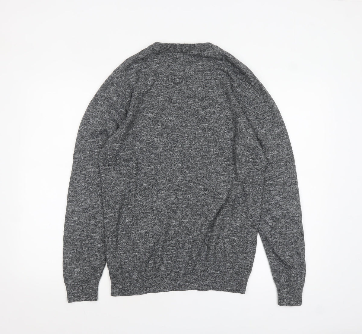 Brand and care label for Next Men’s Grey Crew Neck Knit Jumper, size M, Classic Pullover