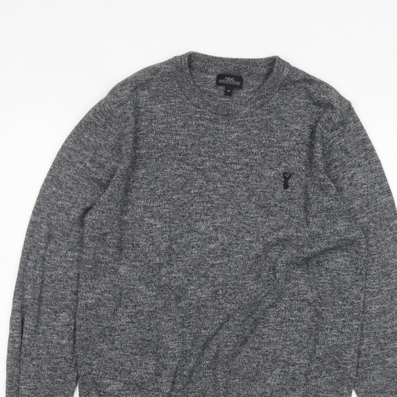 Additional view of Next Men’s Grey Crew Neck Knit Jumper, size M, Classic Pullover