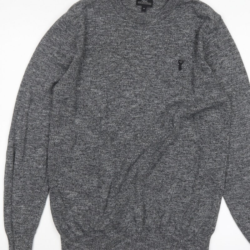 Additional view of Next Men’s Grey Crew Neck Knit Jumper, size M, Classic Pullover