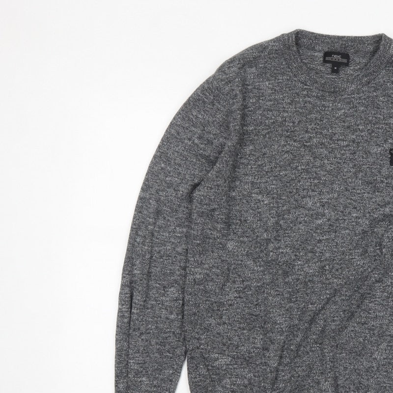 Additional view of Next Men’s Grey Crew Neck Knit Jumper, size M, Classic Pullover