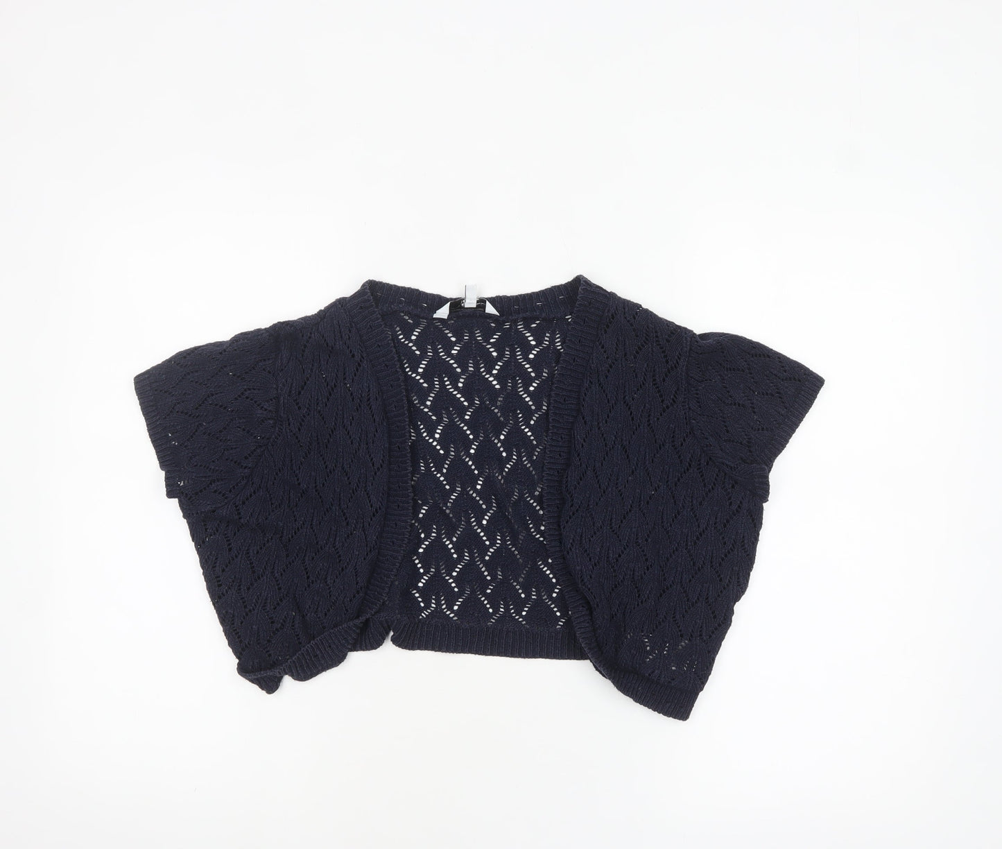 New Look Women's Navy Blue Open-Knit Shrug Size 14