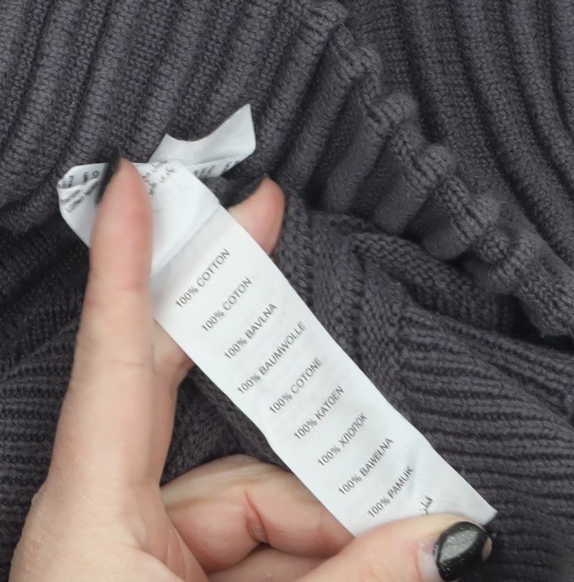 Apricot Women's Grey Cotton Crew Neck Jumper Size 12