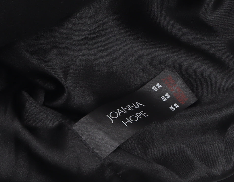 Joanna Hope Women’s Black Faux Fur Hooded Long Coat Size 28
