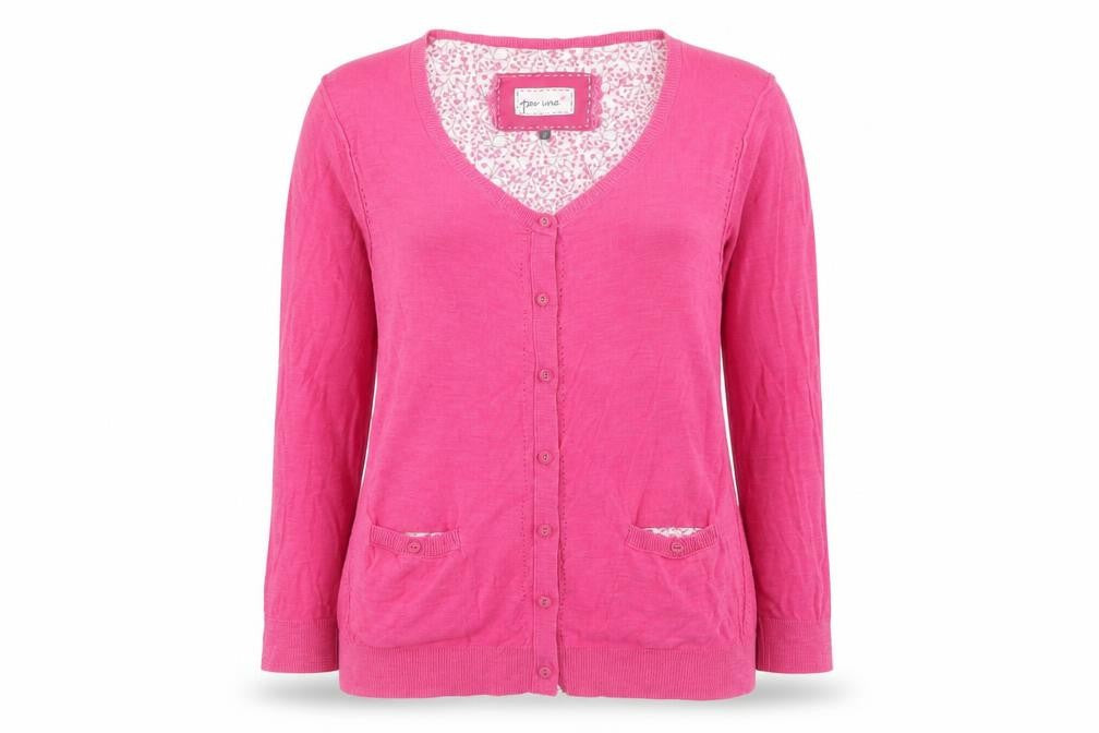 Marks and Spencer Per Una Women's Pink Cardigan Size 12 V-Neck Lightweight Knit