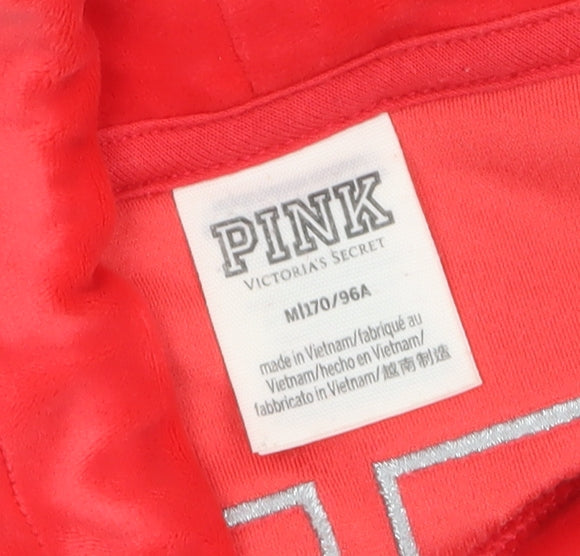 Victoria's Secret PINK Womens Red Velour Pullover Sweatshirt M