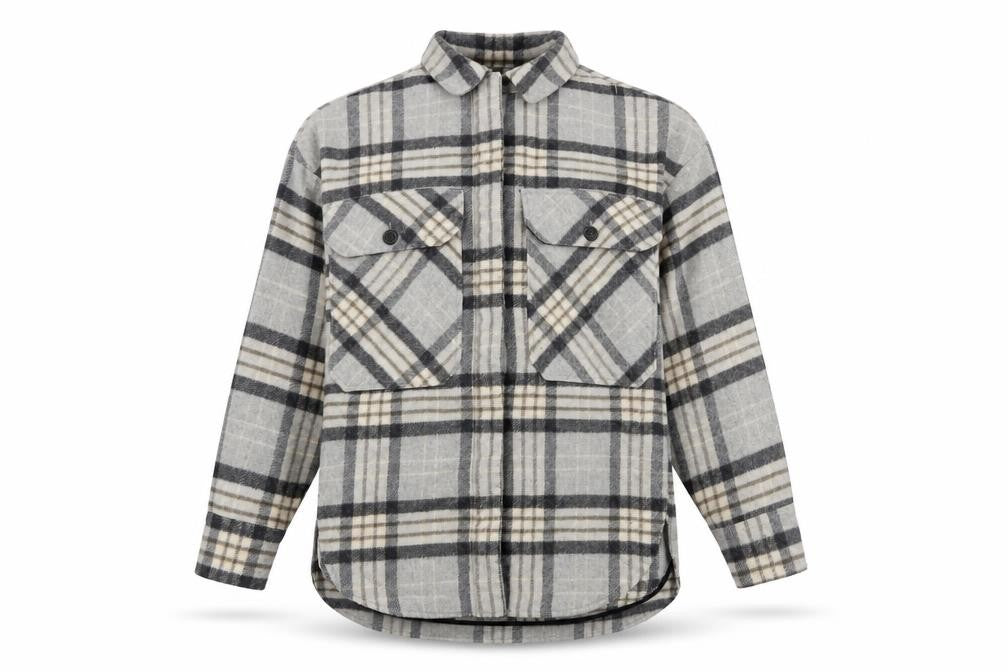 Zara Women’s Grey Checked Flannel Shacket Jacket XS