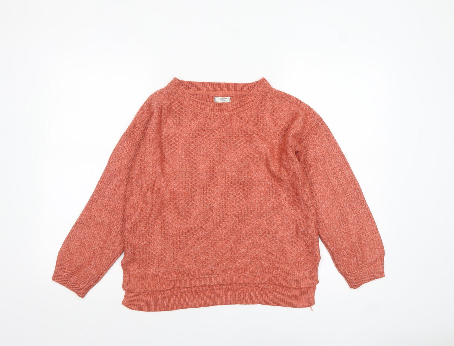 Fat Face Women’s Orange Knit Jumper UK 10 Crew Neck Pullover