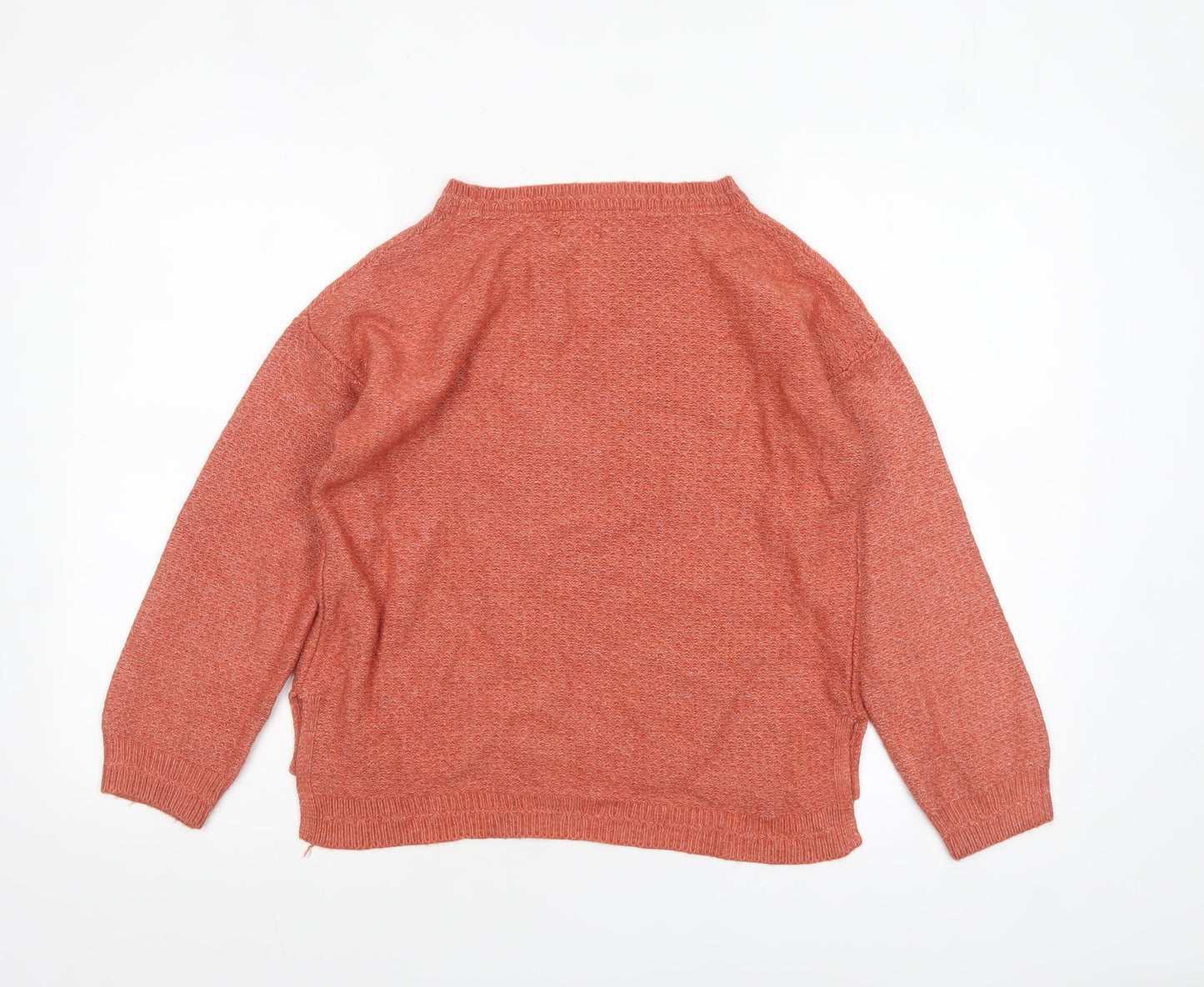 Fat Face Women’s Orange Knit Jumper UK 10 Crew Neck Pullover