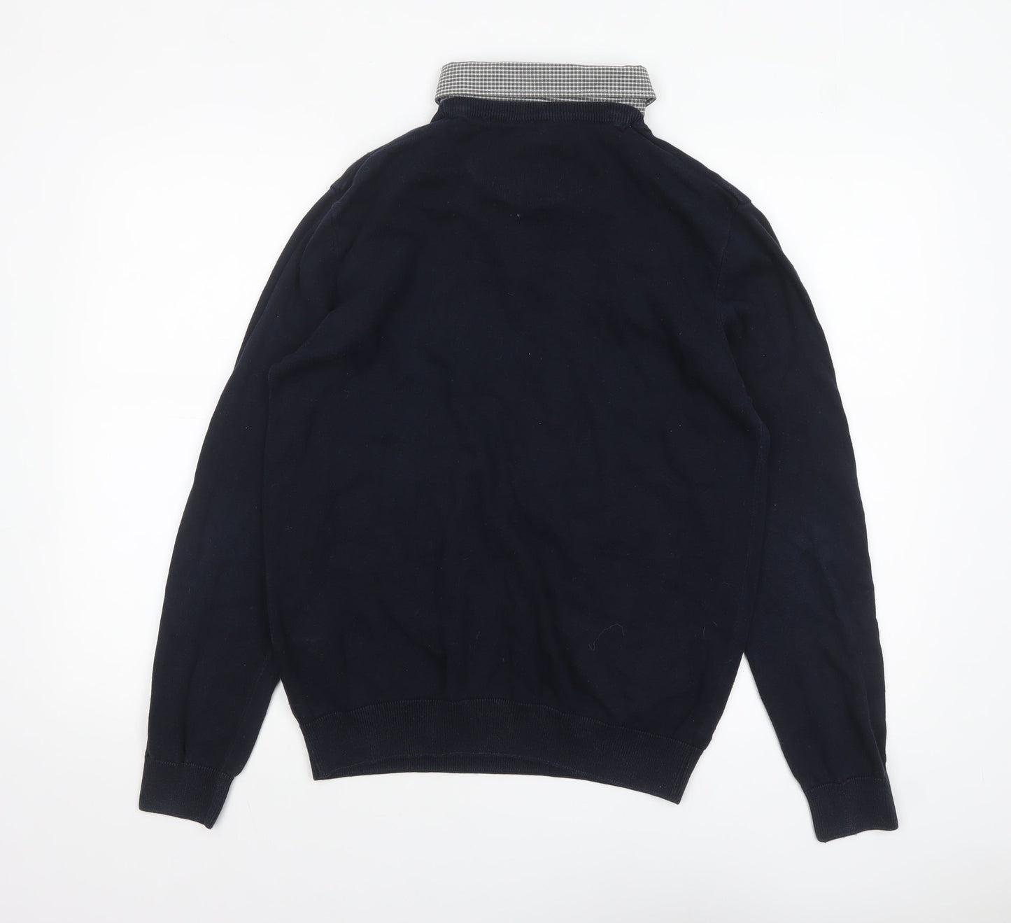 Threadbare Men’s Blue Crew Neck Cotton Pullover Jumper Size L