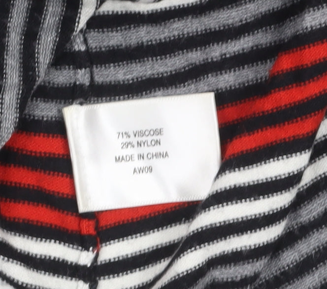 CC Womens Multicoloured Striped V-Neck Pullover Jumper Size L