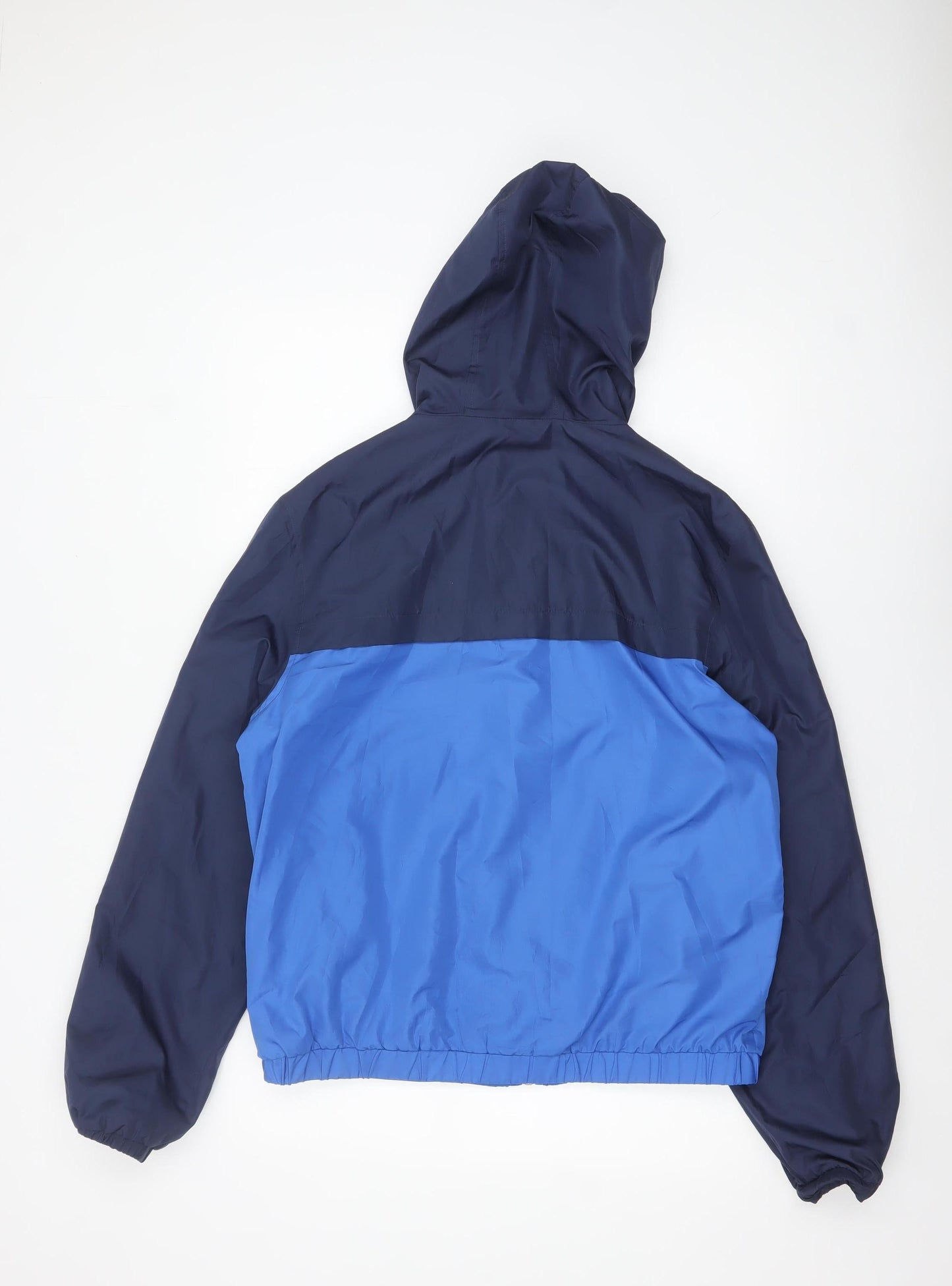 Topman Men's Blue Hooded Windbreaker Jacket Size L Regular Fit