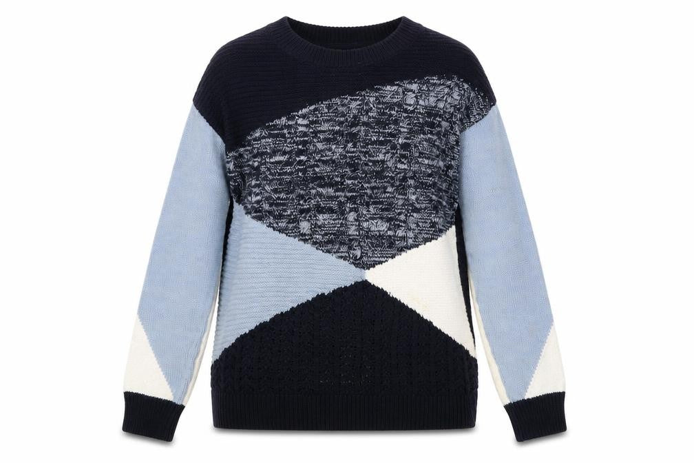 Marks and Spencer Women’s Multicoloured Cotton Geometric Pullover Jumper S