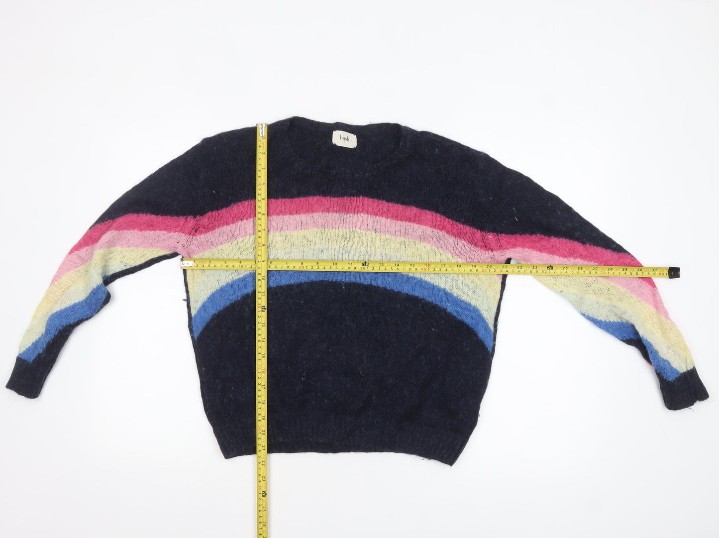 Hush Women’s Multicoloured Rainbow Wool Blend Jumper Size M