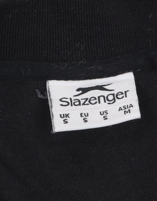 Slazenger Men's Black Short Sleeve Polo Shirt Size S Regular Fit
