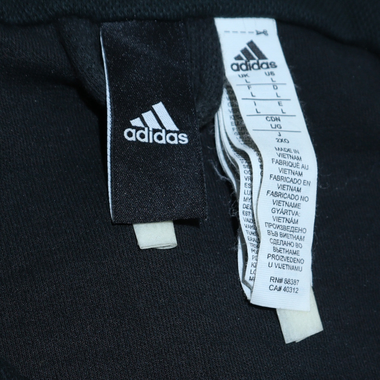 Adidas Men's Black Full Zip Fleece Sweatshirt Size L