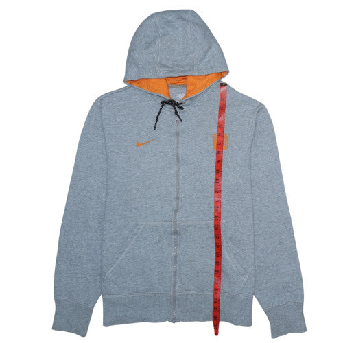 Nike Men's Grey Full Zip Hoodie L Athletic Dept Orange Logo