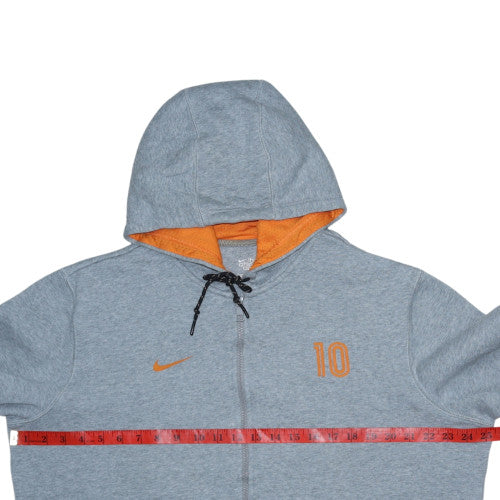 Nike Men's Grey Full Zip Hoodie L Athletic Dept Orange Logo