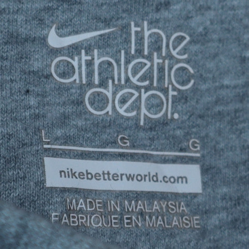 Nike Men's Grey Full Zip Hoodie L Athletic Dept Orange Logo