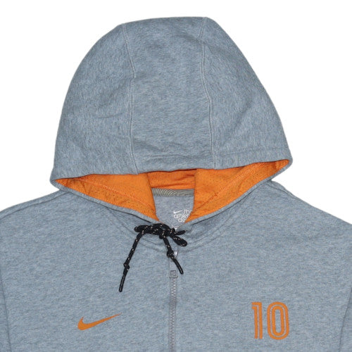 Nike Men's Grey Full Zip Hoodie L Athletic Dept Orange Logo