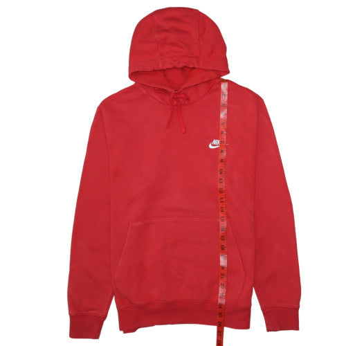 Nike Men's Red Small Pullover Hoodie - Classic Fleece Sweatshirt