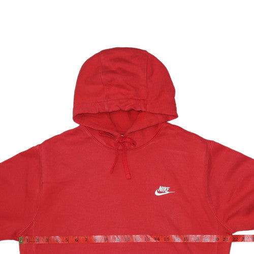Nike Men's Red Small Pullover Hoodie - Classic Fleece Sweatshirt